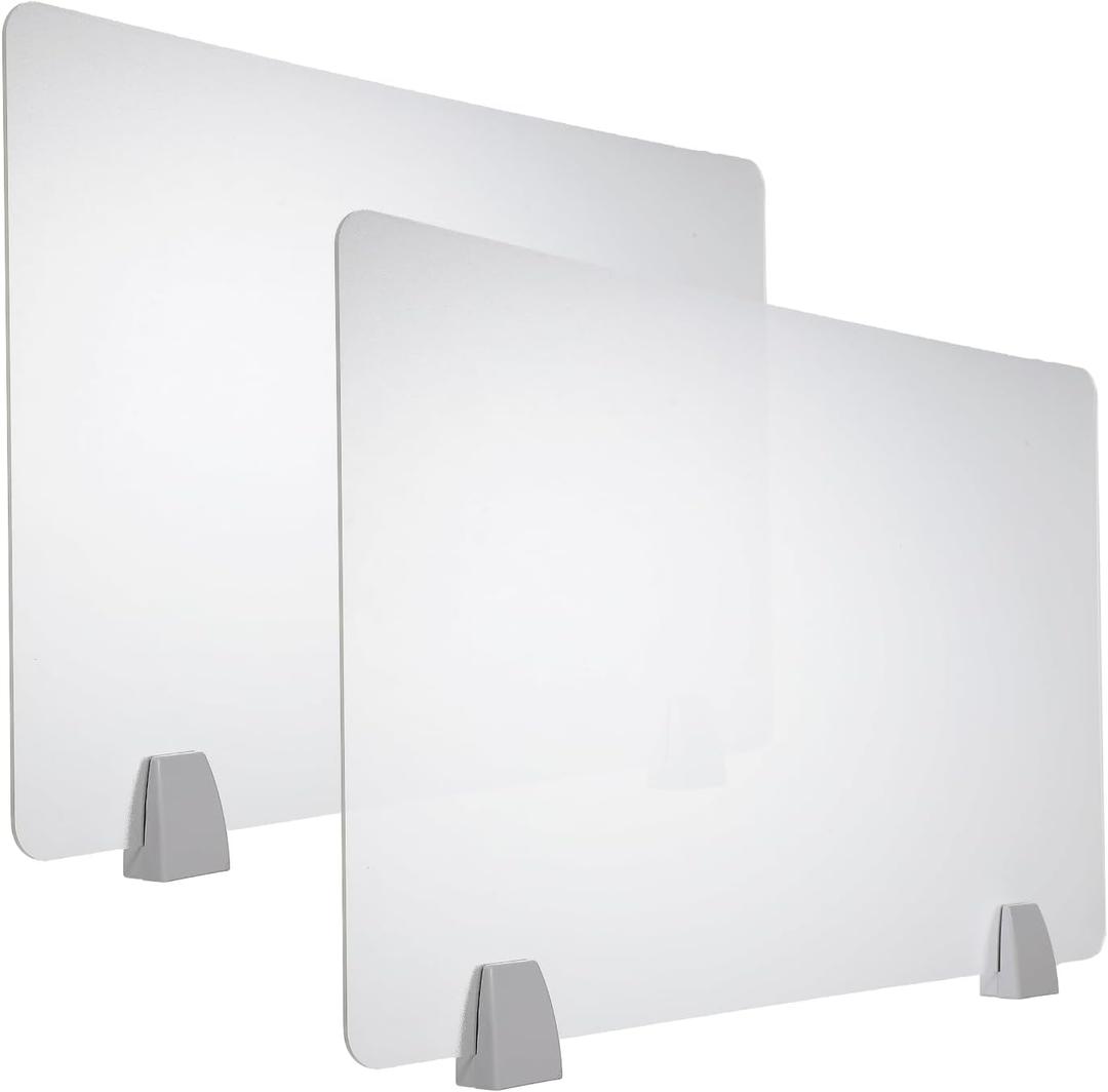 PATIKIL 40x60cm Desk Divider,2Set Desk Privacy Panel Acrylic Office Partition Boards Table Testing Dividers Panel Sneeze Guard Protective Shield for Office Kitchen Sink,Frosted Transparent