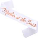 2 x Mother of the Bride Sash, Funny Bachelor Sashes for Engagement Gift Idea Wedding Party Decorations Bachelorette Party Supplies, White + Rose Gold(Mother of the Bride)