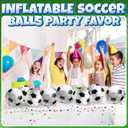 Bedwina Inflatable Soccer Balls (Pack of 12) 16-inch, Beach Balls Bulk for Beach Toys & Soccer Birthday Party Decorations & Party Favors for Kids, Goodie Bags Stuffers