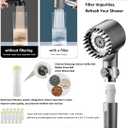 Filtered Shower Head with Handheld - High Pressure 3 Spray Modes Showerhead with Filters, 12 Replaceable Water Softener Filters for Hard Water | Ion Shower Head with 75" Anti-Burst Hose