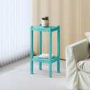 Outdoor Side Table, 2-Tier Small Patio Coffee Tables for Outside, Outdoor End Tables for Patio, Adirondack Side Table for Outside, Outside Table for Pool, Porch, Garden, Turquoise