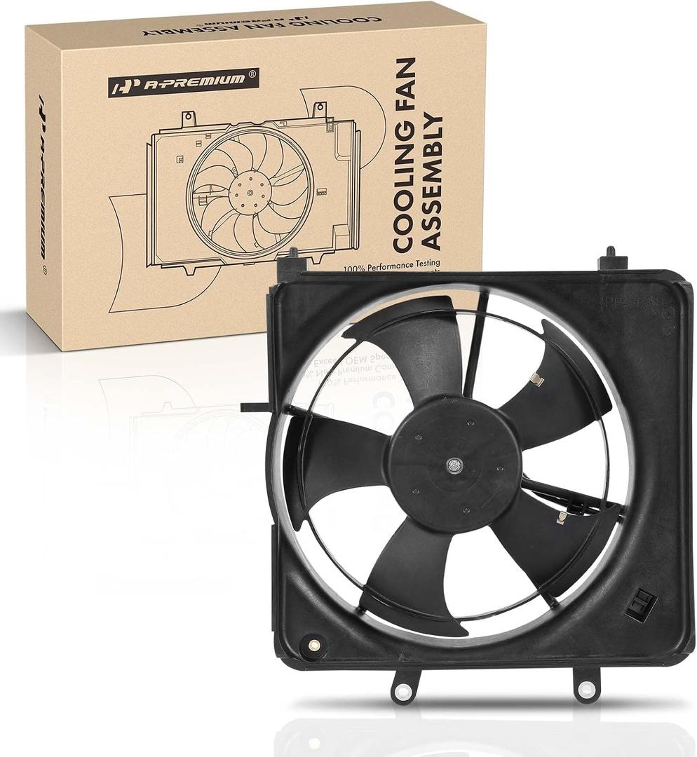 A-Premium Engine Radiator Cooling Fan Assembly Compatible with Select Honda Models - Fit 2007-2008 - Replace# 19015RMEA51, 38611RCAA01