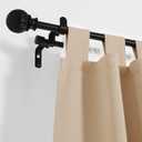 NICETOWN Curtain Rods 2-Pack 72-144 Inch, Adjustable Matte Black Rods with Decorative Finials for Windows, Heavy Duty Window Drapery Poles for Indoor Outdoor Patio Bedroom