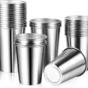 30 Pack Stainless Steel Cups Metal Pint Cups Unbreakable Drinking Glasses Stackable Drinking Cups Tumbler for Home Travel Camping Everyday Use(17 oz, 12 oz)