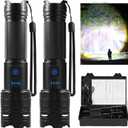 TIMSUMR Rechargeable Flashlights 90,000 High Lumen, 2 Pack Super Bright LED Flashlight with 5 Modes, High Powered Flash Light for Home, Camping, Outdoor