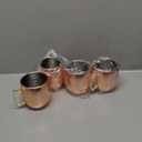 Amrules Moscow Mule Mugs Set of 4, 16 OZ Hammered Copper Cups with 304 Stainless Steel Lining and Gold Brass Handles, for Cold Drinks, Beer, Wine, Bars, Parties