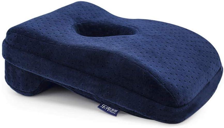 BOLLAER Nap Sleeping Pillow Cushion for Office, Memory Foam Slow Rebound Face Down Desk Pillow Cushion Nap Sleeping Pillow, Removable Washable Velvet Cover