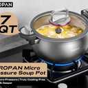 Micro Pressure Cooker,Stainless Steel Stock Pot,7-Quart Non-Stick Pan with No Coating, Soup Pot with Tight-Fitting Lid for Faster Cooking,Twist-Lock Handle,Compatible with Induction and Gas Stoves