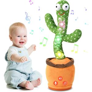 Cactus Baby Toy Talking Dancing Singing Adjustable Volume, Baby Girl for 1 Year Old, Infant Toys for 0-6 6-12 Months Easter Basket Stuffers