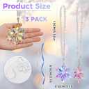 3 Pcs Crystal Star Snowflake Ornaments Colorful Snow Pendant Christmas Haning Decor for Christmas Tree Window Sun Catcher Home Decor (Multiple Colors)