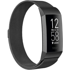 ZWGKKYGYH Bands Compatible with Fitbit Charge 4 and Charge 3 for Women Men, Stainless Steel Metal Mesh Magnetic Band Replacement Accessories Bracelet Strap with Unique Magnet Lock, Black Small (Small: 5.5" - 7.9")