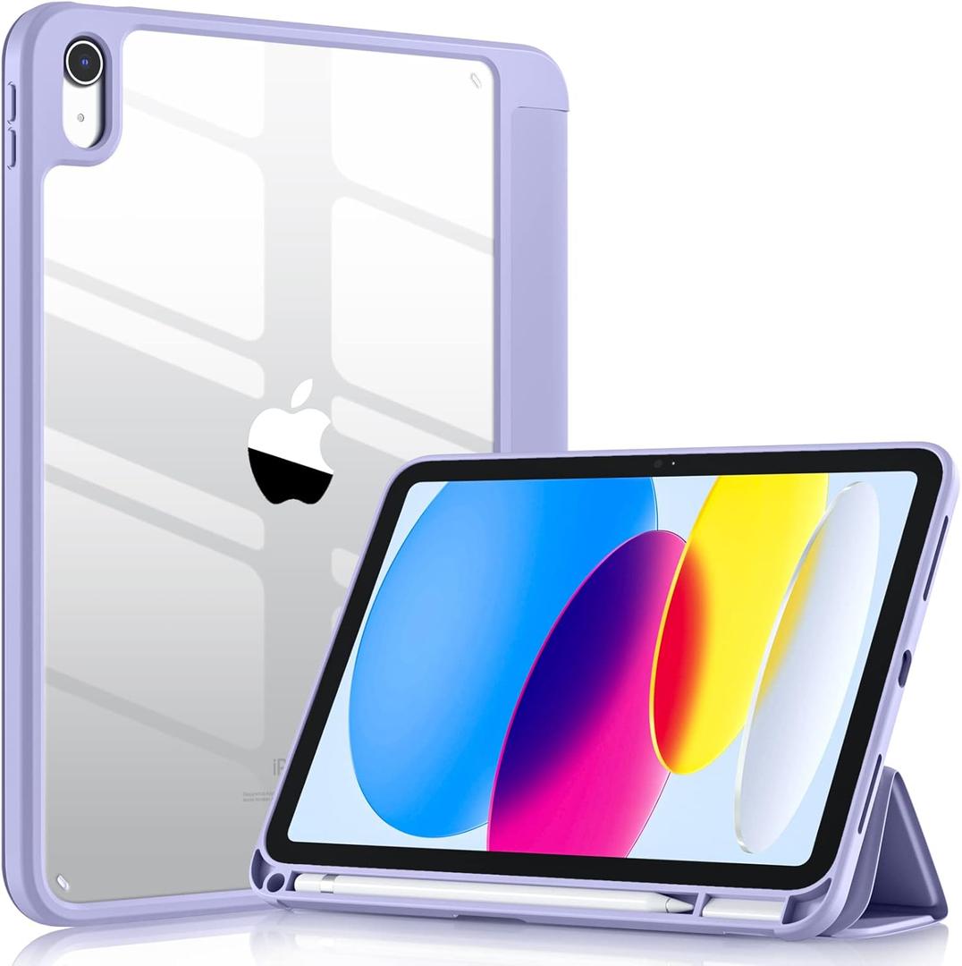 Wenlaty Compatible with iPad (A16) 11th Generation Case 11 Inch 2025, for iPad 10th Generation Case 10.9 Inch 2022 with Pencil Holder, Trifold Stand Protective Cover, Auto Wake/Sleep, Lavender Purple