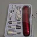 Professional Manicure Pedicure Set - Cordless Electric Foot Nail Care Trimmer Buffer Tools - 5 Speeds, Rechargeable, Thick Nails (Red)