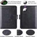Airtag Passport Holder Cover Wallet Travel Essentials Leather RFID Blocking Case Vacation Luggage Must Haves Travel Accessories for Men Women (117#Black)