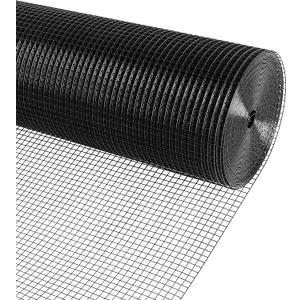 Black Vinyl Coated Wire Mesh PVC Hardware Cloth 1/2 in 24x100 19 Gauge, Welded Wire Fencing Chicken Wire Mesh Roll Cage Wire Netting