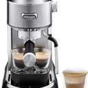 DeLonghi Dedica Maestro Espresso Machine with Milk Frother, 15-Bar Pump & Temperature Control - Barista Coffee Maker Kit for Espresso, Latte, Cappuccino & Iced Coffee - Italian Stainless Steel Design