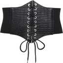 JASGOOD Women’s Elastic Costume Waist Belt Lace-up Tied Waspie Corset Belts for Women, 42"