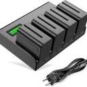 4&6 Pack NP-F970 Batteries 8900mAh and 4/6-Channel Charger Compatible with NP F970, F960, F950, F930, F770, F750, F570, F550, F530, F330 and Handycams, Field Monitor, Video Light (4 Channel&4 battery)