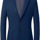 Mrbuerly Mens Herringbone Tweed Blazer Vintage Wool Blend Sport Coat Jacket 2 Button Casual Wedding Groomsmen Prom Suit Size M