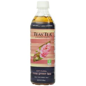 Teas' Tea Unsweetened Rose Green Tea, 16.9 Ounces (Pack of 12) (EXP 05/24/26)