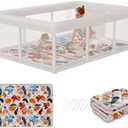 Hiaksedt Baby Playpen with Mat Small Playpen for Babies and Toddlers 50 x 50 inch Baby Fence Playards