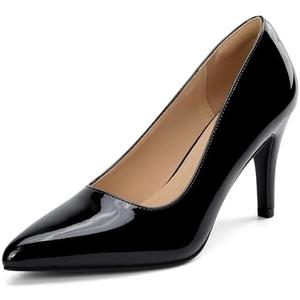 BUEUPU Women's Closed Toe Heels Dress Pointed Toe Pump Shoes Size 7