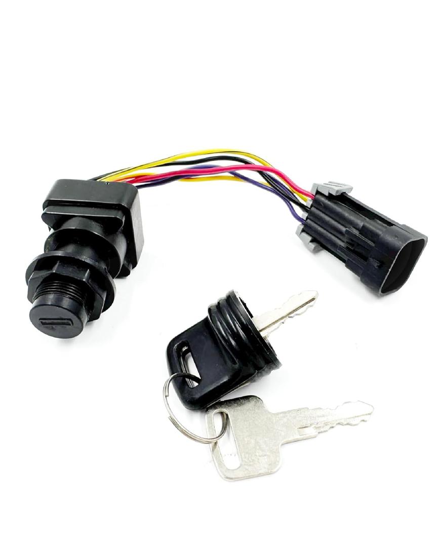 87-897716K01 3-Position Ignition Key Switch with Harness Fit for Mercury Marine Quicksilver Outboard Motor Replaces 897716 8M0059686 241237 Boat Engine Ignition Switch