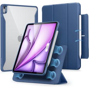 ESR for iPad Air 13 Inch Case M4/M3/M2 (2026/2025/2024) with Pencil Holder, Removable Magnetic Cover, Vertical Stand, Fully Supports Pencil Pro and Pencil(USB-C), Rebound 360 Series, Blue