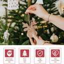 BESPORTBLE Holiday Decoration Pendants 20Pcs Paintable Wood Reindeer Ornaments with Jute Rope Rustic Natural Wood Slices for DIY Christmas Tree Craft Projects