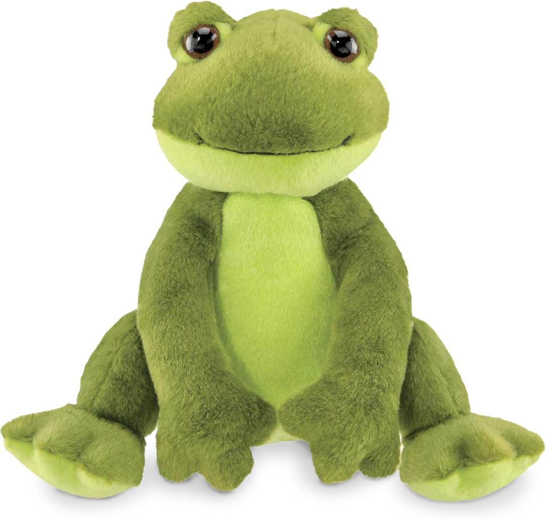 Bearington Ribbity Plush Frog Stuffed Animal - 8.5" Realistic Soft Green Tree Body Frog Plushie with Beanbag Weight and Upright Pose - Lifelike Toad Stuffed Animal Toy Gift for Kids and Nature Lovers