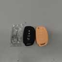 2-Pack Click&Fit Silicone Key Fob Covers Compatible with Hyundai Tucson 2015-18, Santa Fe 2013-2018, Sonata 2014-2019  Car Remote Key Shell Rubber Protector 4-Buttons, Black+Peach