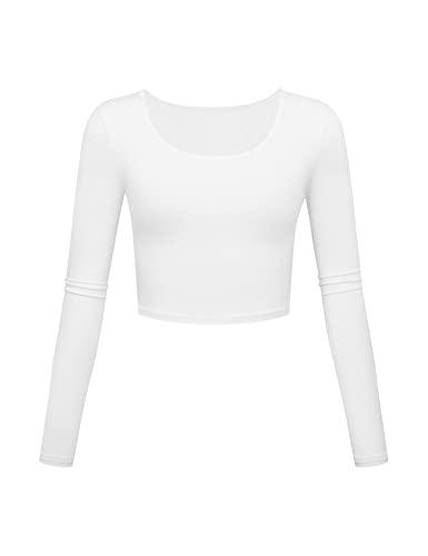 Kindcall Crop Tops for Women Casual Gym Workout Exercise Clothes Cute Trendy Tops for Women White Large S
