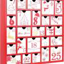 CCINEE Christmas Wooden Advent Calendar with 25 Large Drawers, Countdown to Christmas Decoration Large Size Xmas Countdown Calendar 2024 Hand Painted Refillable Advent for Holiday Decoration(Red)