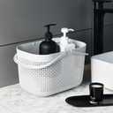 UUJOLY Plastic Organizer Storage Baskets with Handles, Shower Caddy Bins Organizer for Bathroom and kitchen, Grey