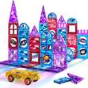 TEMI Magnet Tiles, 80 PCS Magnetism Building Toy Set, Learning and Education Toys for Ages 3 4 5 6 7 8+ Year Old Toddler Kids Boys and Girls