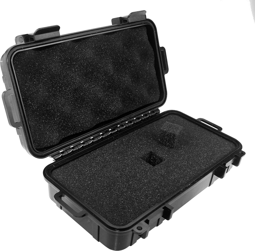8'' Small Case with Pluck Customizable Foam Insert - IP67 Waterproof Hard Carrying Case for Portable Electronics, Protect Phone, Tools and Glass Accessories (8.6" x 4.9" x 1.9")