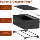 Under Bed Storage with Wheels, Adjustable Height Underbed Storage Containers, 2 Pack 65L Bins, Heavy-Duty 600D Fabric & Steel Frame for Clothes, Shoes, Bedding