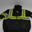 JKSafety Hi-Vis Safety Sweatshirt for men women High Visibility Zip-Up Hooded Sweatshirt Hoodie work utility Reflective Strips with Extended Trims (JK121-Black, 2XL)