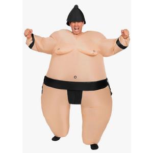 Spooktacular Creations Sumo Inflatable Costume for Adult, Funny Air Blow Up Costumes, Full-Body Sumo Costume