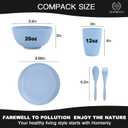 Homienly Wheat Straw Dinnerware Sets 20 PCS Cups and Plates Sets for Kitchen Microwave and Dishwasher Safe Plate Set Unbreakable Camping Dish Set Kids Plates and Bowls Sets for Picnic, RV (Multilight)