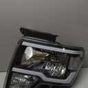 AUTOSAVER88 Switchback LED Tube Headlights Assembly Compatible with 2009 2010 2011 2012 2013 2014 Ford F150 F-150 DRL Headlight Headlamp Replacement Pair Black Housing Clear Reflector