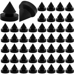 100 Pcs Rubber Door Silencer, 1/2 Inch Diameter Anti Collision Silencer for Door Frame, Door Slam Preventer, Metal Door Slam Silencer Hinge Outlet Door Silencers, for Metal Door Frame, Black