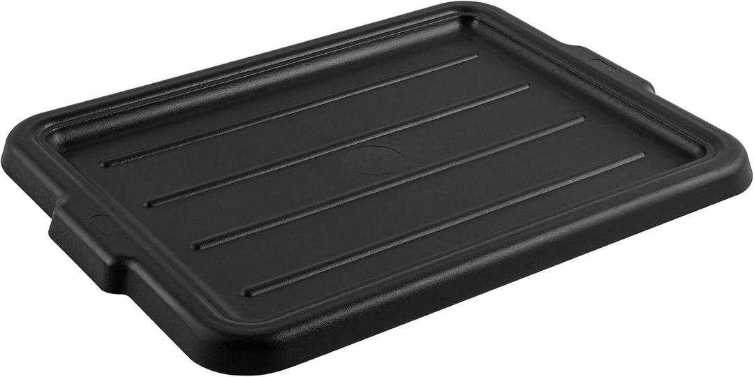 Restaurantware-LID ONLY: RW Clean 23.2 Inch x 16.9 Inch Bus Tub Lid, 1 Snap-On Lid For Bus Box - With Handles, Black Plastic Restaurant Tub Lid, Bus Tub Sold Separately, 1 count