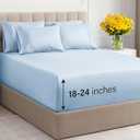 Extra Deep King Sheet Set - 6 Piece Breathable & Cooling Sheets - Hotel Luxury Bed Sheets Set - Easy & Secure Fit - Soft, Wrinkle Free & Comfy Sheets Set - Sky Blue Sheet Set with Extra Deep Pockets