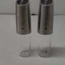 FORLIM Gravity Electric Salt and Pepper Grinder Set, USB Rechargeable 9oz Large Capacity Salt Grinder, Automatic One-Click Grinding One Hand Operated Adjustable Coarseness Pepper Mill(Silver) (XL)