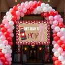 Frienda She's Ready to Pop Backdrop with 75 Pcs Balloons 7 x 5 ft Baby Shower Photo Booth Banner Gender Reveal Celebrations for Soda Drink Themed Birthday Party Decorations