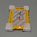 5x7 Picture Frame with Mat for 4x6, Wavy Edge Wooden Real Glass Photo Frame for Tabletop and Wall Hanging, Yellow, 1 Pack