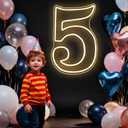 RUMONZS LED Acrylic Light up Number, Decorative Transparent Light up Letters USB Powered Big Number Sign Light for Birthday, Night Light, Party, Anniversary, Christmas, Home Decor, Wedding 11.4'' (number5)