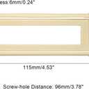 uxcell 4 Pcs Flush Pull Handle, 3.8 Inch Hole Center Hidden Recessed Furniture Grip Cabinets Door Square Pull Ring Handles with Screws for Drawers Cupboard, 4.5 Inch Length, Gold