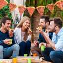 Boao Pizza Decorations Party Banners Party Supplies Pizza Garland Streamers Decoration, Pre-assembled